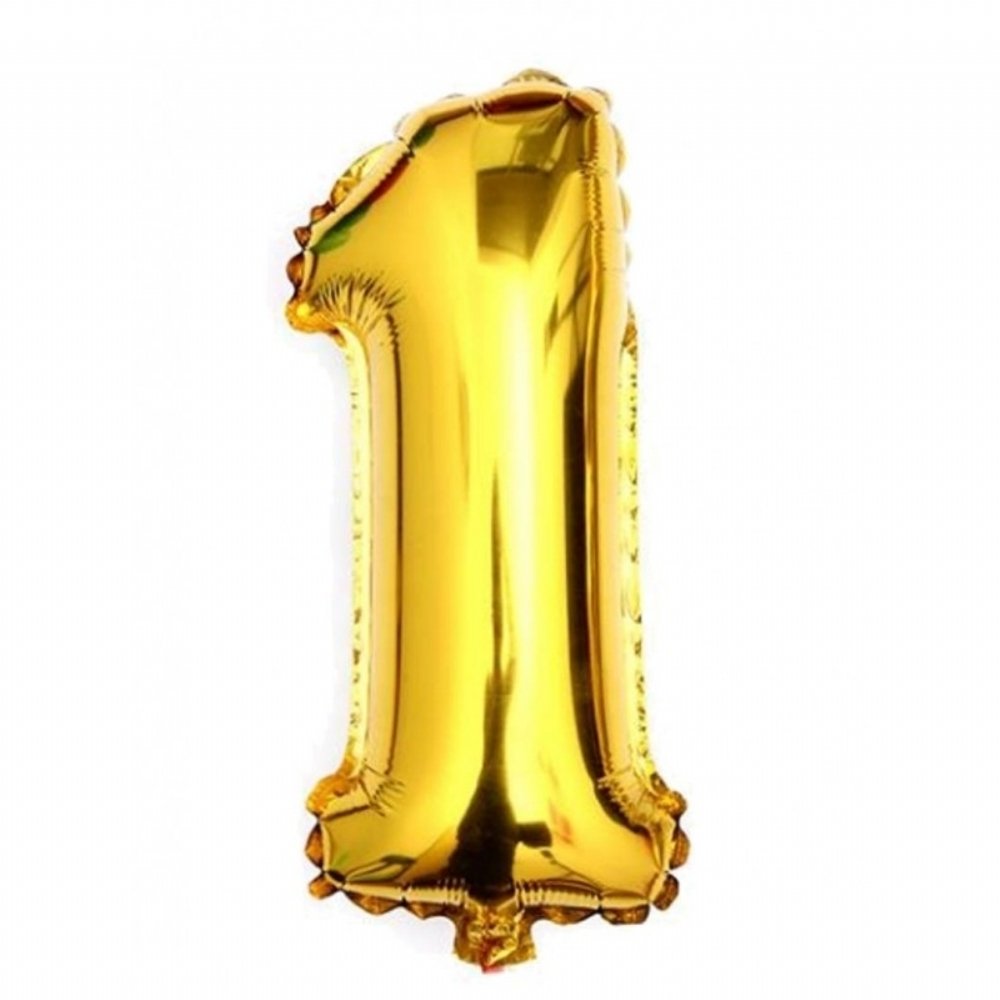 1 Rakamı Altın (gold) Rengi Folyo Balon 40 ınc 100 cm