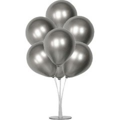 Gümüş Krom Ayaklı Balon Standı 7 li