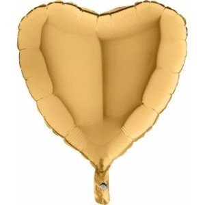 Kalp Folyo Balon 18'' 46 cm Gold