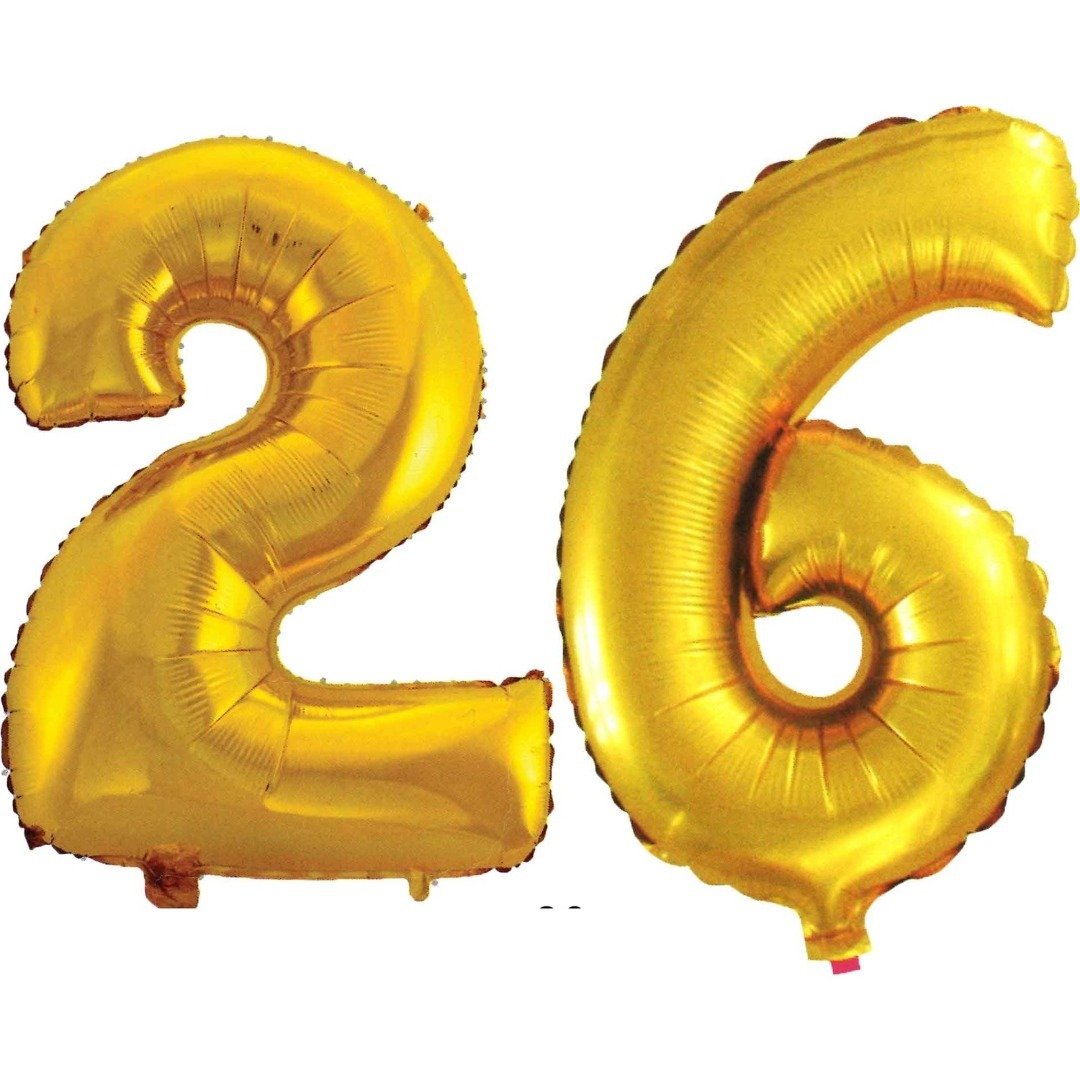 26 Yaş Sayı Folyo Balon Altın 90 cm
