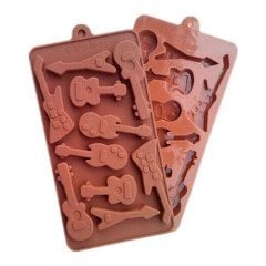 Silikon Gitar Çikolata Kalıbı (1342) - 10'lu