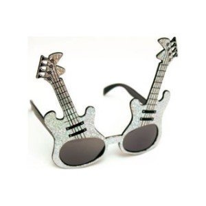 Gitar Şekilli Parti Gözlüğü Gümüş