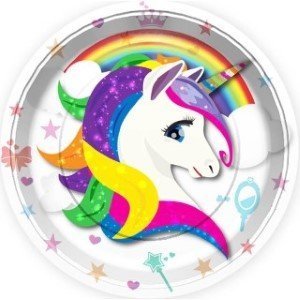 Unicorn Lisanslı Karton Tabak 8'Li