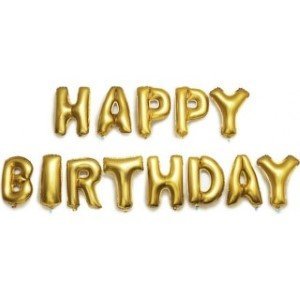 Folyo Balon Happy Birthday Set Gold