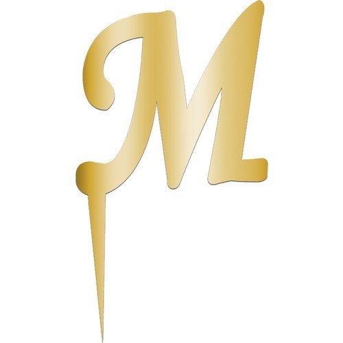 M Harf Aynalı Altın Pleksi 7 cm