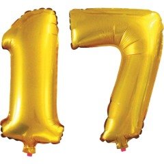 17 Yaş Sayı Folyo Balon Altın 90 cm