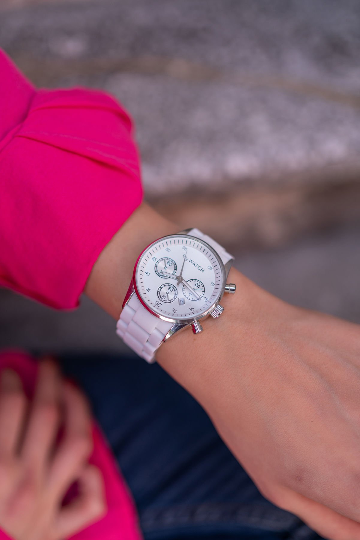 My Watch Beyaz Gümüş Silikon Kordon Saat