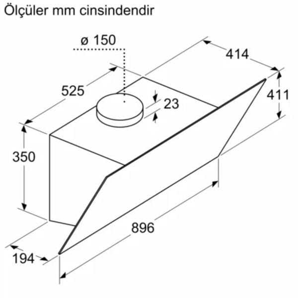 Siemens LC97KPJ20T iQ500 Duvar Tipi Davlumbaz 90 cm Beyaz