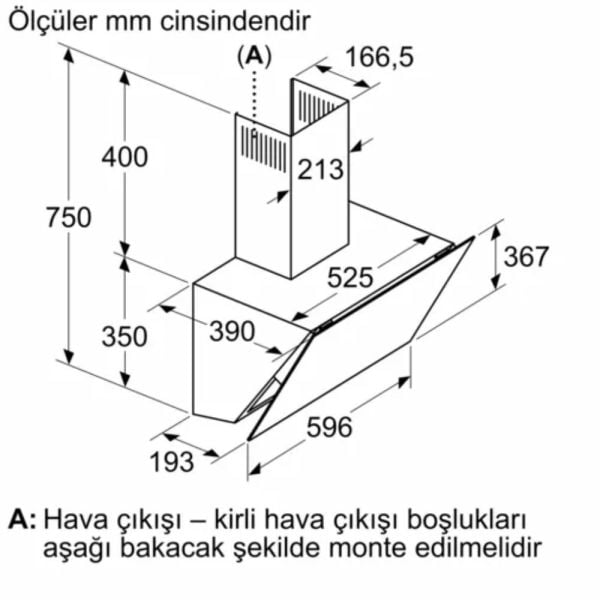 Siemens LC67KPJ20T iQ500 Duvar Tipi Davlumbaz 60 cm Beyaz Cam Yüzey