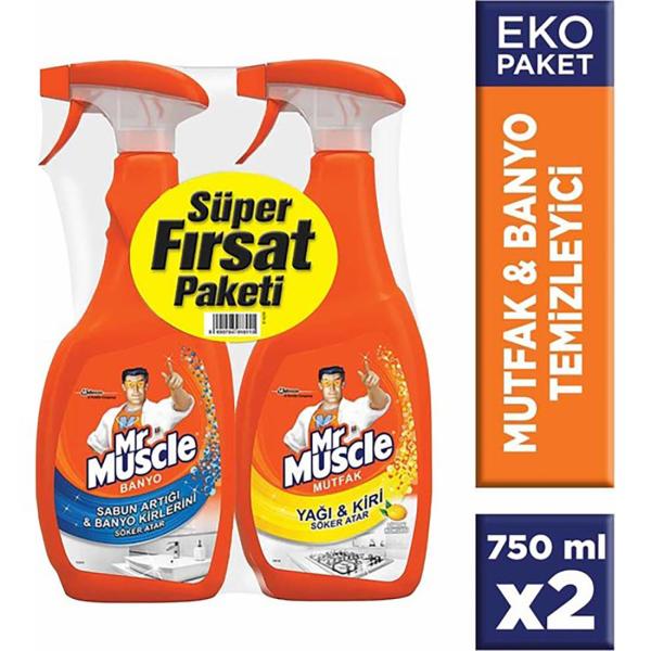 Mr Muscle Mutfak 750 ml + Mr Muscle Banyo 750 ml