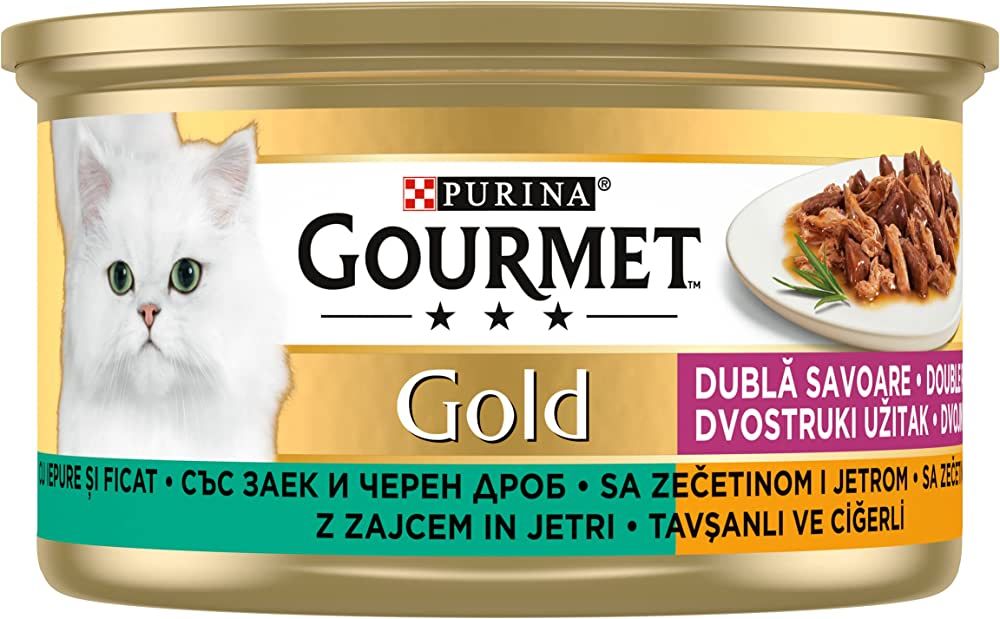 Gourmet Gold Çifte Lezzet Ciğer ve Tavşanlı Kedi Maması 85 Gr 24 ADET