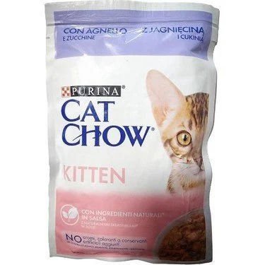 Cat Chow Pouch Kitten Kuzu Etli ve Kabaklı Yavru Kedi Yaş Maması 85 Gr