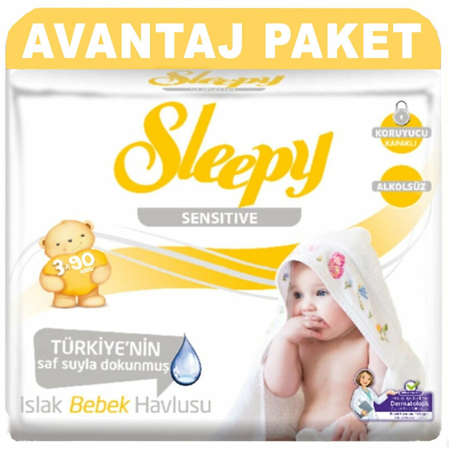 Sleepy Sensitive Islak Mendil 3x90