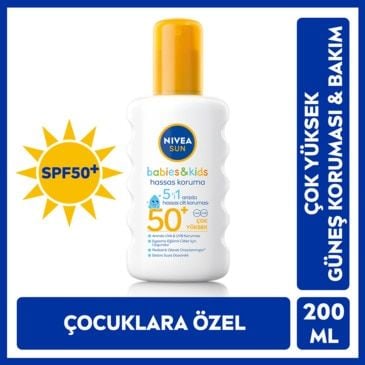 Nivea Sun Bebek SPF50+ Hassas Cilt Çocuk Güneş Kremi 200 ml Sprey