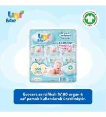 Uni Baby Organik Temizleme Pamuğu 60 Adet