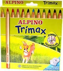 Alpino Kuru Boya Trimax Karton Kutu Jumbo Tam Boy Üçgen 12 LI AL000113