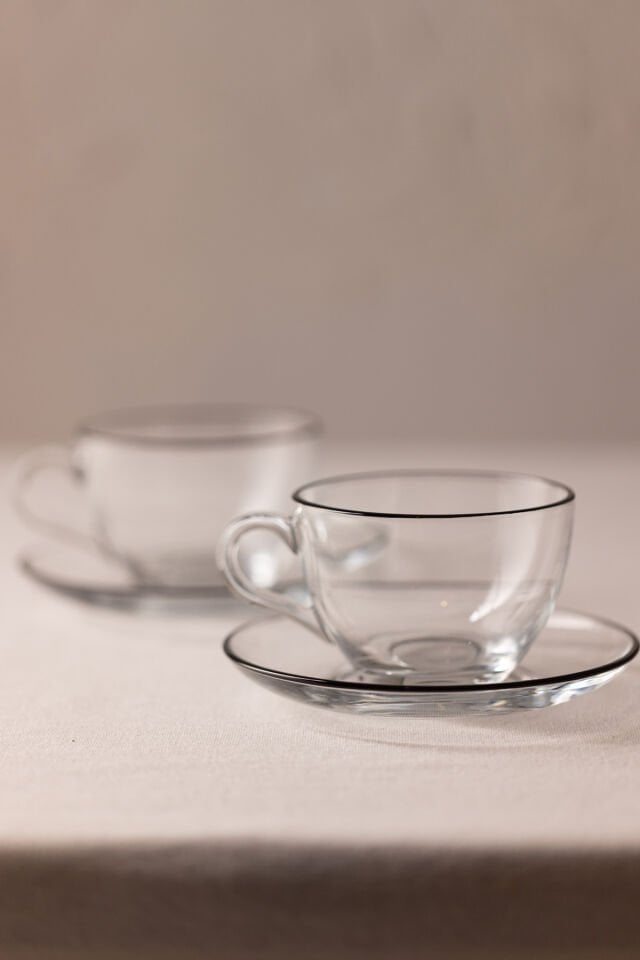 Pure Black 2'li Çay Fincanı Seti 240 cc