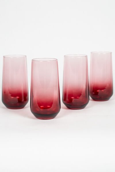 New Iconic 4'lü Meşrubat Bardağı Seti Kırmızı 470