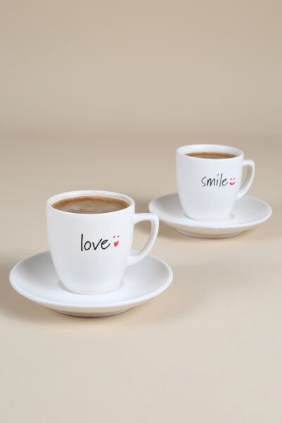 Love&Smile Seramik 4'lü Kahve Fincan Takımı 110 cc
