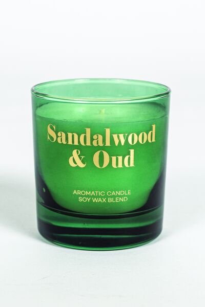 Sandalwood&Oud Kokulu Mum Yeşil 620 gr