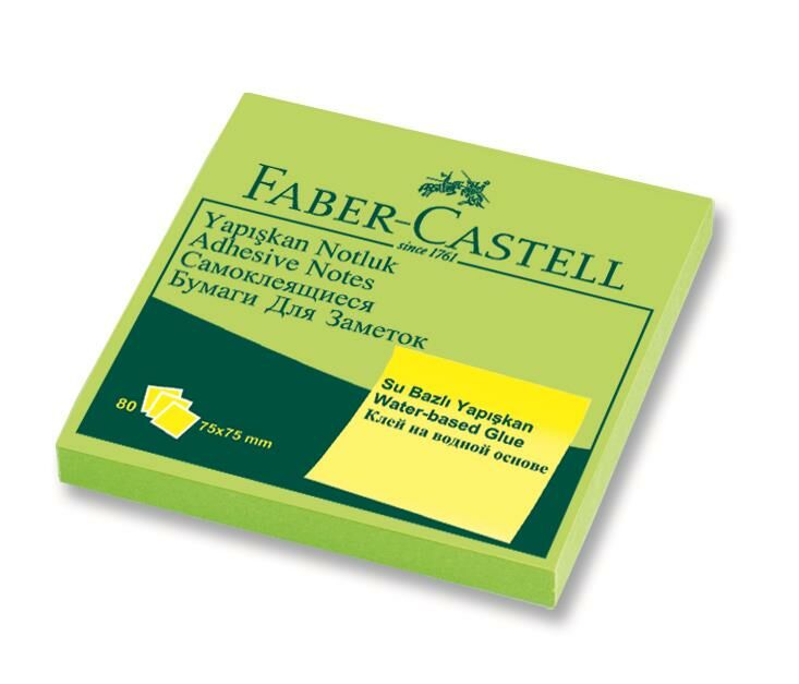 Faber-Castell Yapışkan Notluk 75X75Mm Fosfor.Yeşil