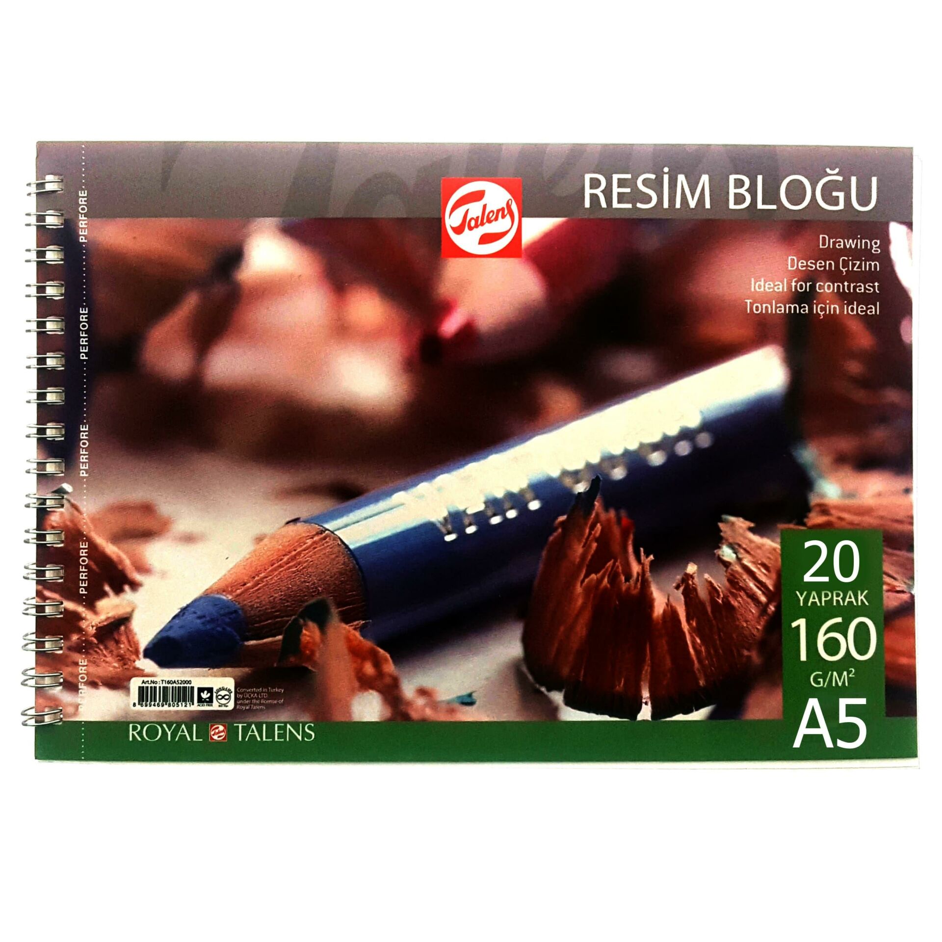 Talens 160Gr A5 20Yaprakspiralli Çizim Blok