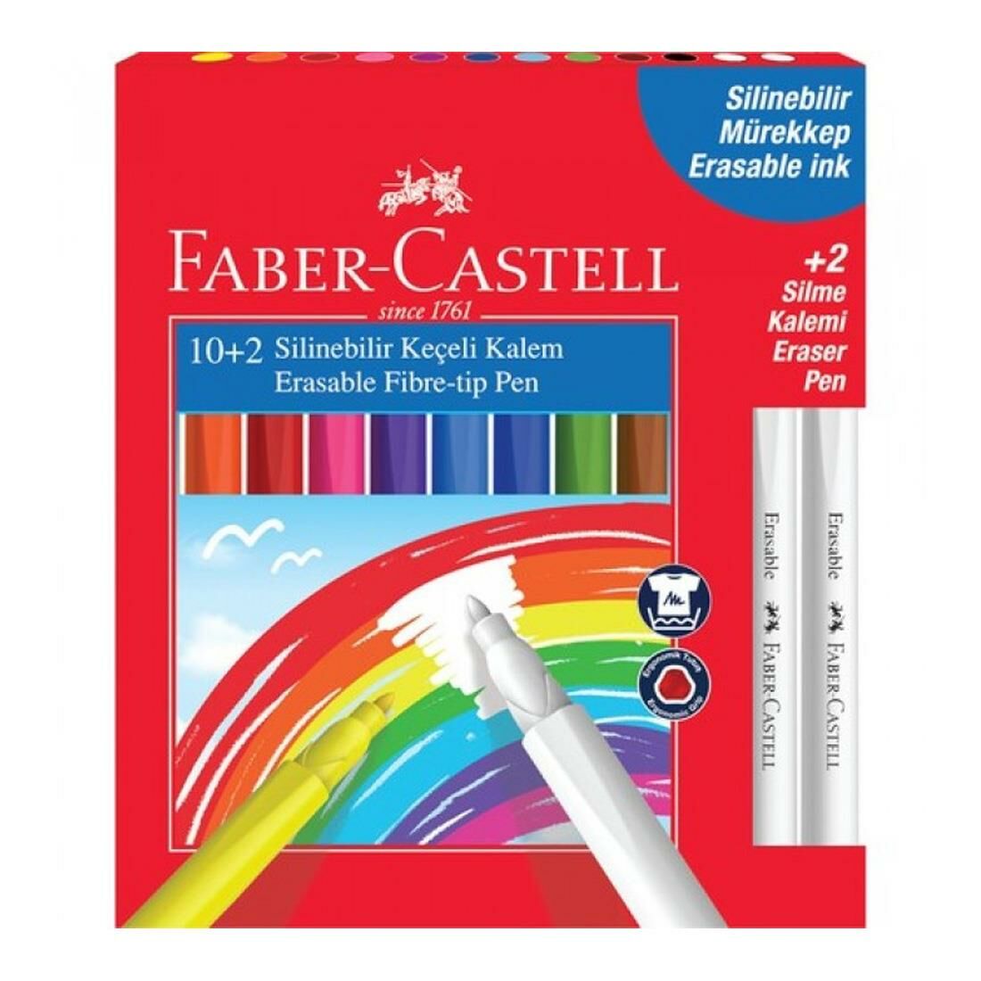 Faber-Castell-Castell Silinebilir Keçeli Kalem 12R