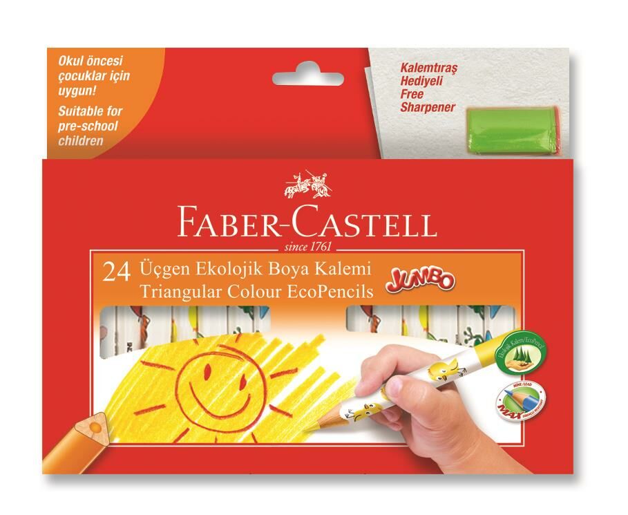 Faber-Castell Jumbo Üçgen Ekolojik Boya K.24R. Y.B.