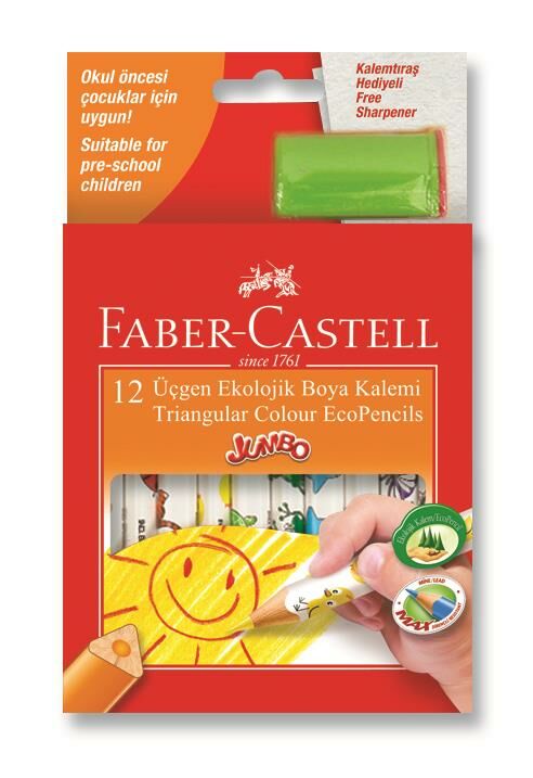 Faber-Castell Jumbo Üçgen Ekolojik Boya K. 12R. Y.B