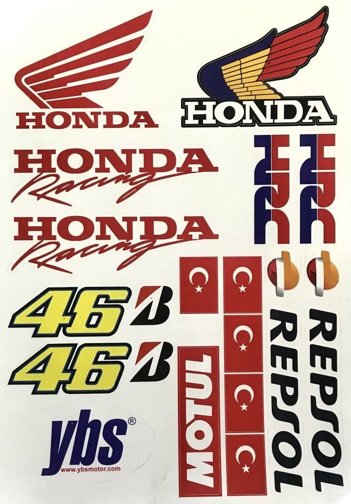 Honda Motosiklet Sticker - A4 Kağıt