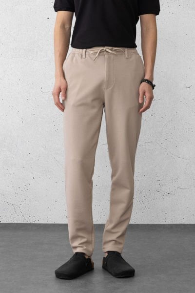 Pike Kumaş Düz Paça Jogger Pantolon