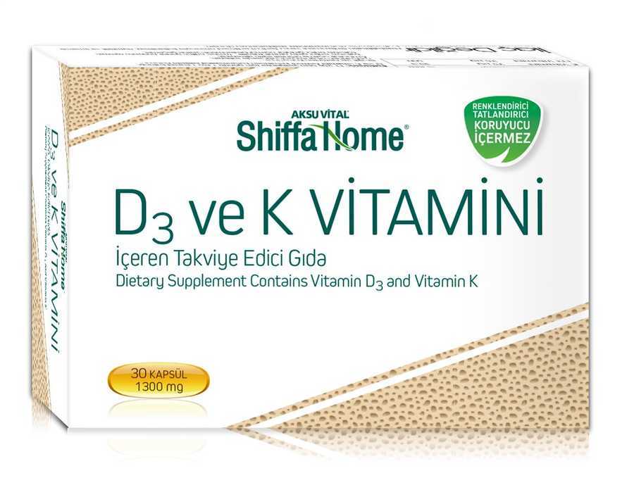 Shiffa Home D3 ve K2 Vitamini 30 Softjel