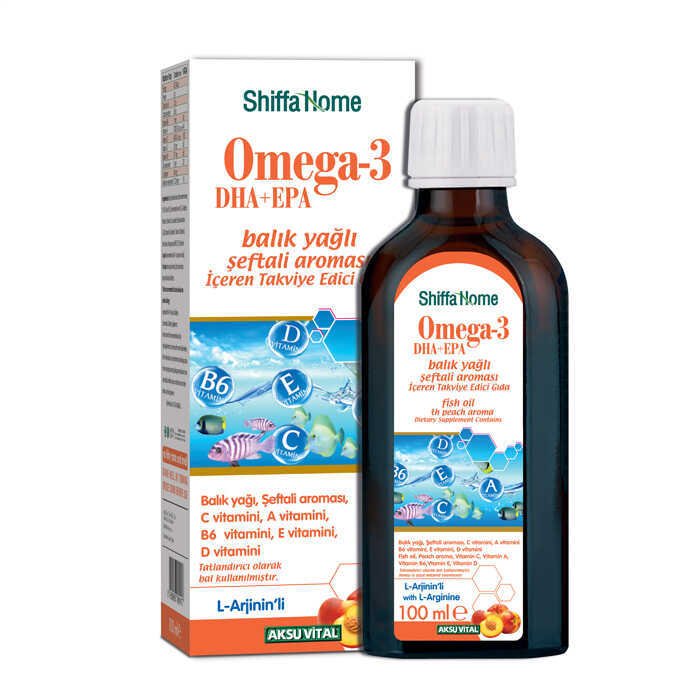 Shiffa Home Omega-3 EPA+DHA Balık Yağı Şeftali Aromalı 100 ml