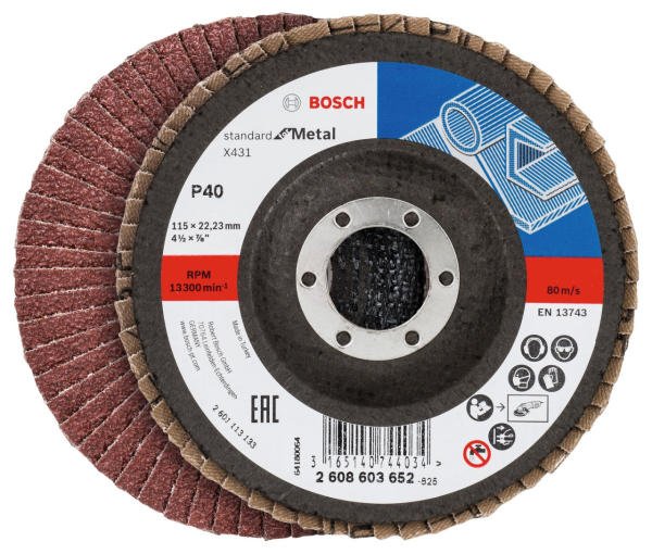 Bosch Metal Taşlama Diski X431 Alox Standard For Metal 115x22,23 mm 40 Kum - 2608603652
