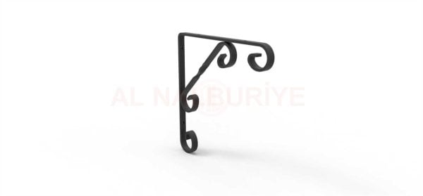 Endpa BURGULU RAF PİMİ ALTI KONSOL 300 MM SİYAH - 014020002003003