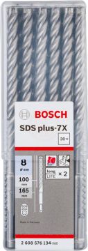 Bosch SDS Plus-7X Kırıcı Delici Uç 8,0x165 mm (30 Adet) - 2608576194