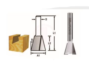 Makita Freze Ucu Kırlangıç Bıçağı (Çift Bıçak) 12x19x63,4 mm (D-48094)