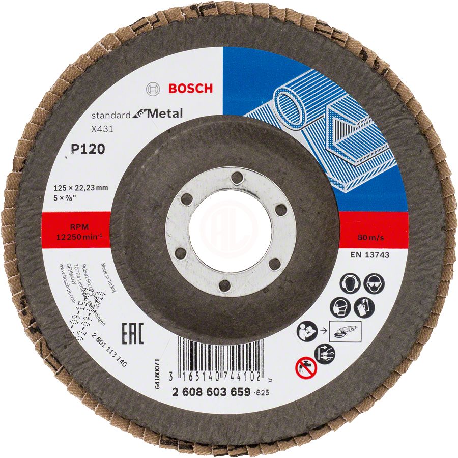 Bosch Metal Taşlama Diski X431 Alox Standard For Metal 125x22,23 mm 120 Kum - 2608603659