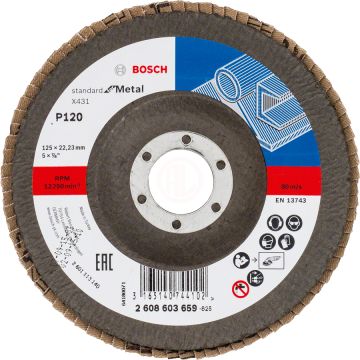 Bosch Metal Taşlama Diski X431 Alox Standard For Metal 125x22,23 mm 120 Kum - 2608603659