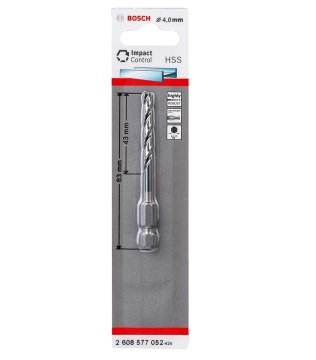 Bosch Metal Matkap Ucu Impact Control HSS Altıgen Şaft 4,0x83 mm - 2608577052