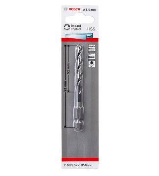 Bosch Metal Matkap Ucu Impact Control HSS Altıgen Şaft 5,0x91 mm - 2608577056