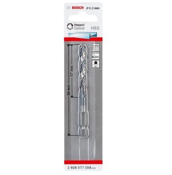 Bosch Metal Matkap Ucu Impact Control HSS Altıgen Şaft 6,0x98 mm - 2608577058