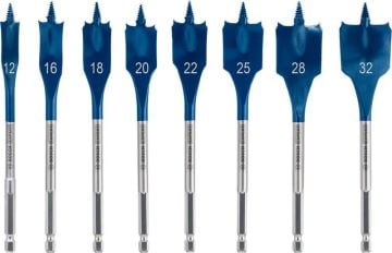 Bosch Ahşap Matkap Uç Expert SCS Yaprak HEX Set (8 Parça) - 2608900335
