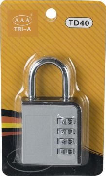 Tri-A Şifreli Asma Kilit 40 Mm Renkli (20/120)