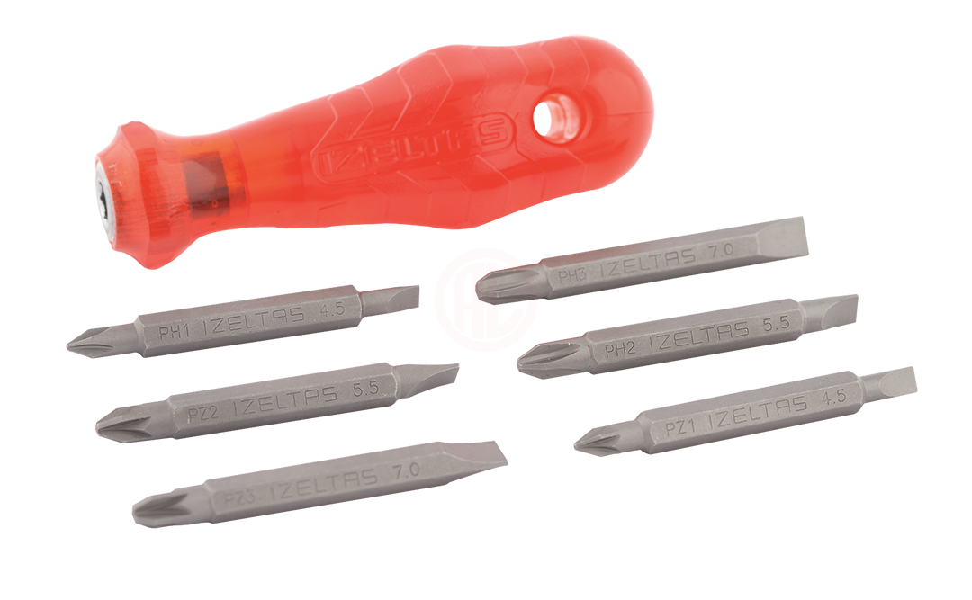 İzeltaş Tornavida Seti Değişken Bits Uçlu 7 Parça