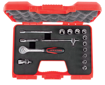İzeltaş Altı Köşe Lokma Anahtar Takımı 1/4 İnç 15 Parça