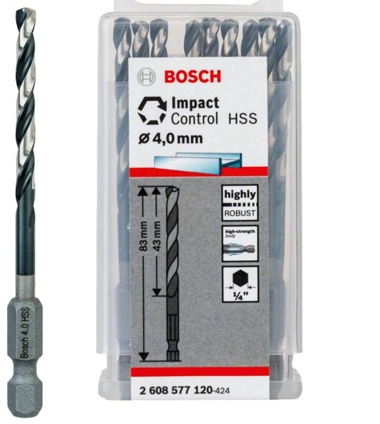 Bosch Çift Taraflı Vidalama Hss 4.0X83Mm 10 Lu Paket İmpact Control - 2608577120