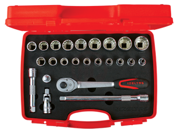 İzeltaş Oniki Köşe Lokma Anahtar Takımı 1/2 İnç 24 Parça