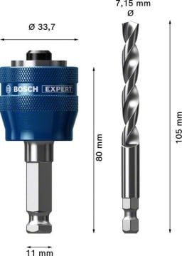 Bosch Delik Açma Testeresi Expert PC-Plus Panç Adaptör eHD+sMC HSSG 105 Ø8,7 - 2608900527