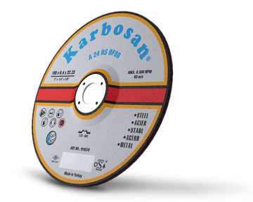 Karbosan Paslanmaz Çelik (Inox) Kesme Disk T42 Bombeli 180x3,0x22,23 mm AA 24 S BF80 - KAR910250